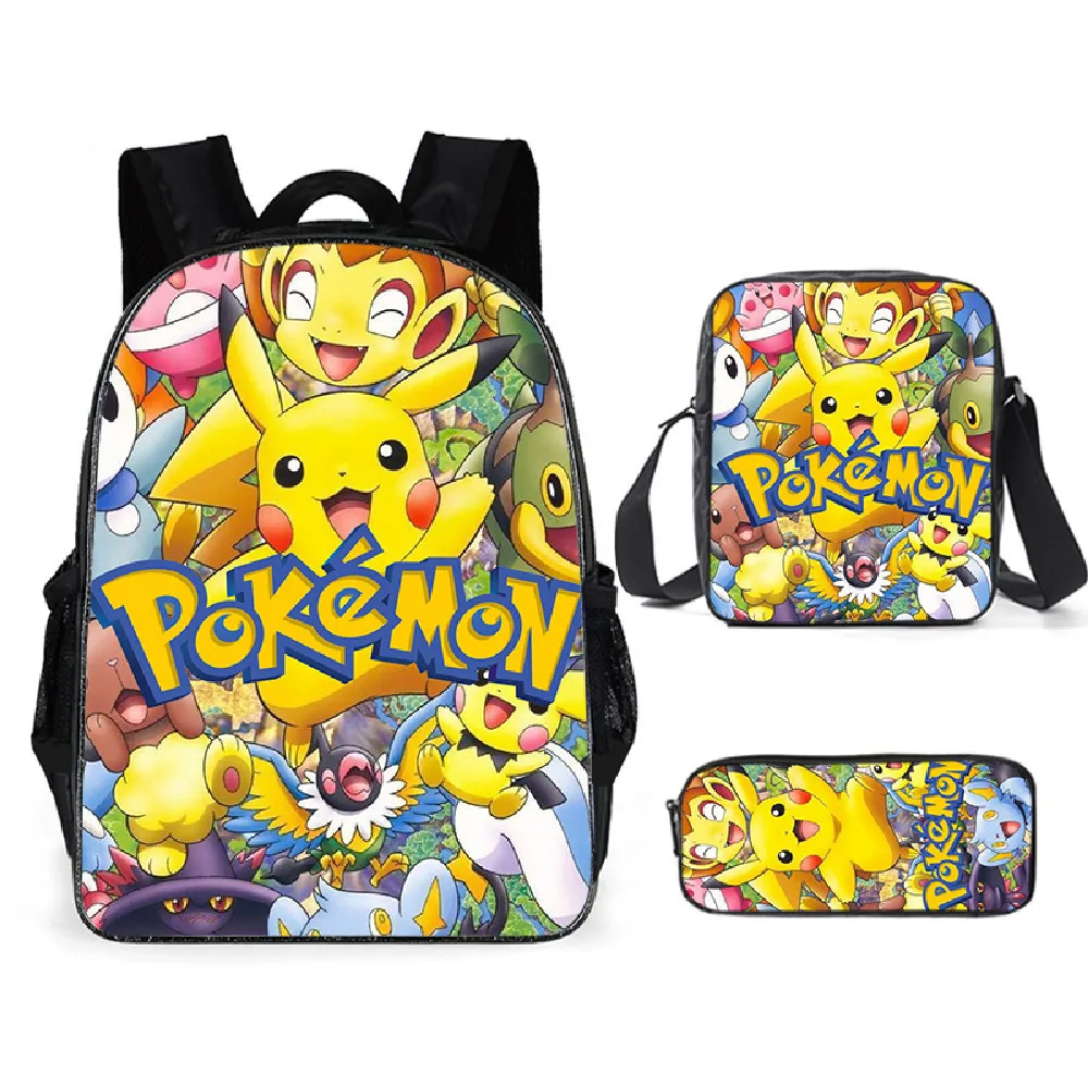 Школьный портфель для ноутбука Pokemon рюкзак Пикачу мальчиков мультяшный чехол