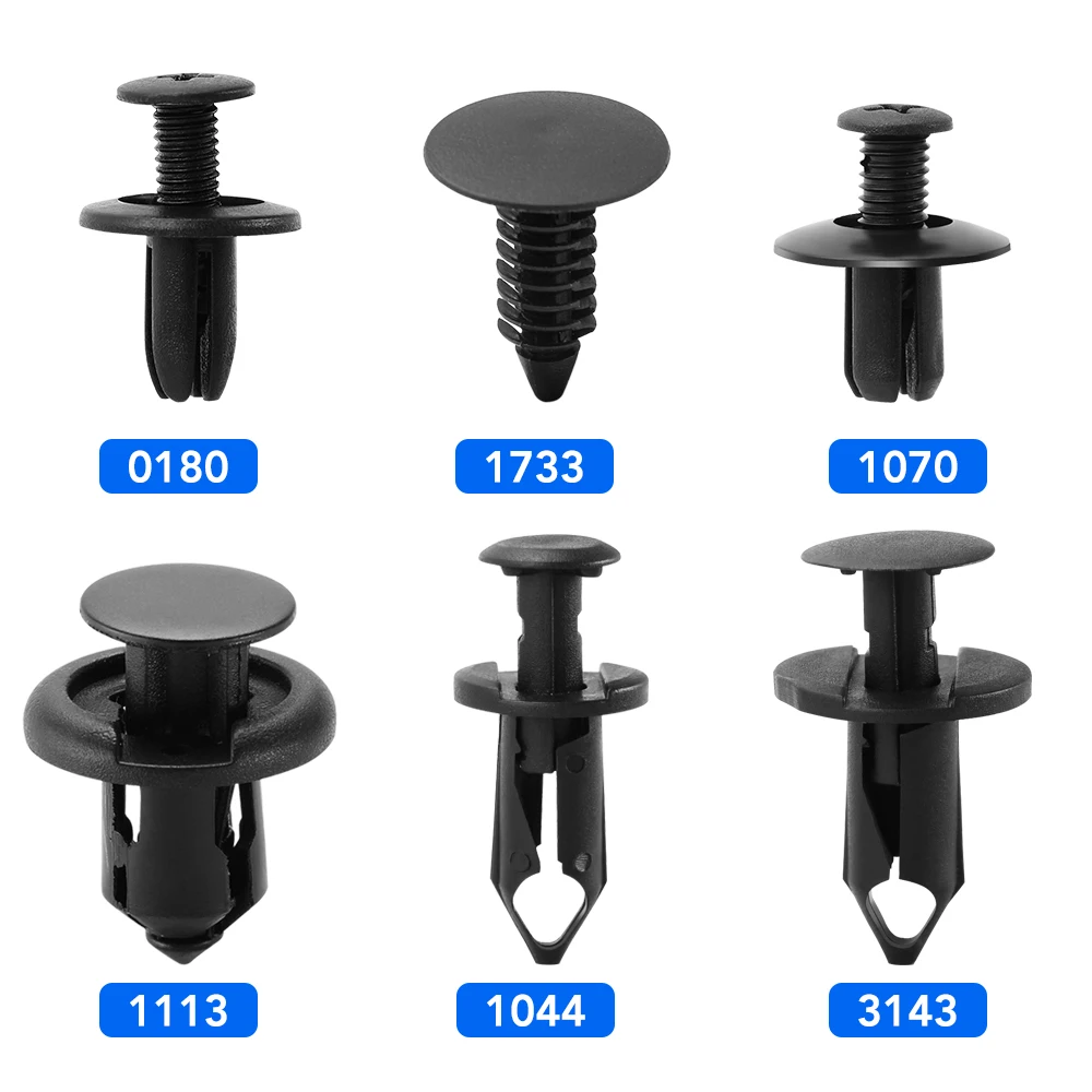 Lot De 20 Clips De Fixation Pour Pare-chocs - Compatible Nissan Qashqai II J11, Honda CR-V III, Etc. - Noir, Nylon