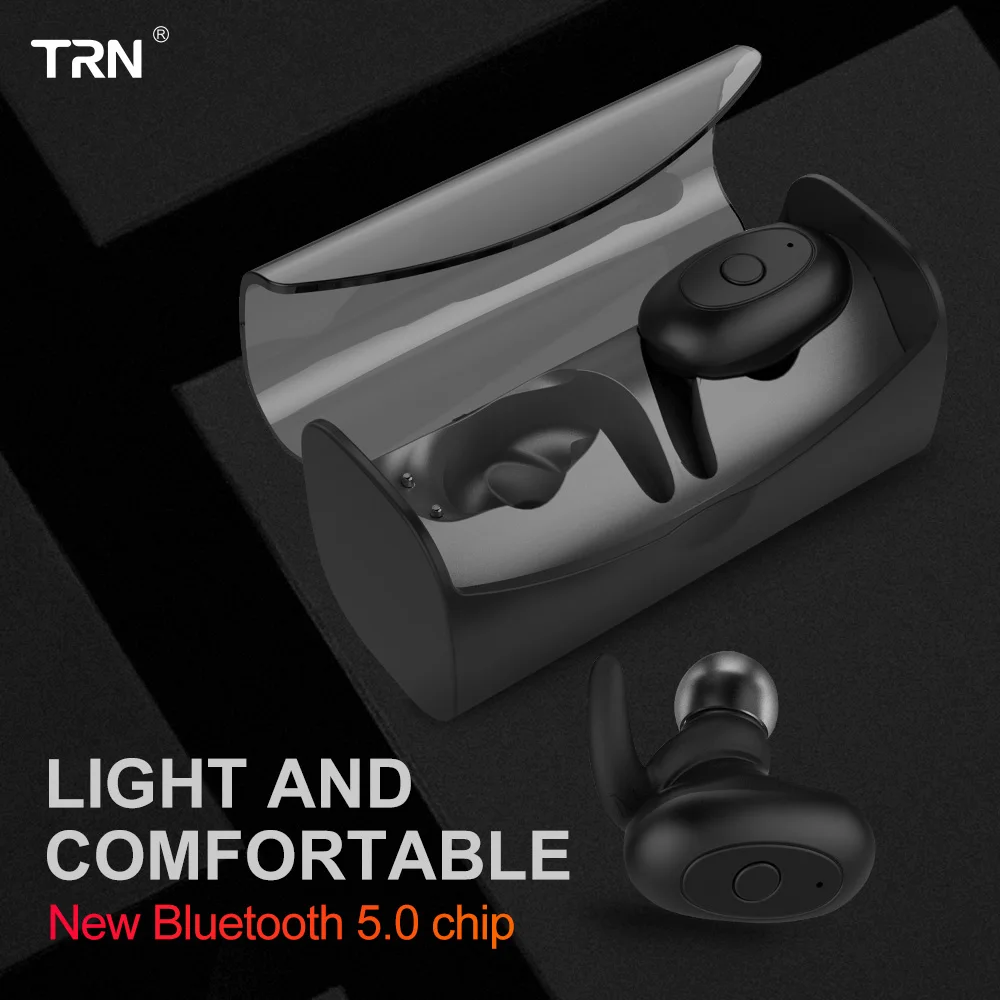 Абсолютно новые TRN T100 Беспроводные Bluetooth 5 0 мини зарядка кабина наушники HIFI