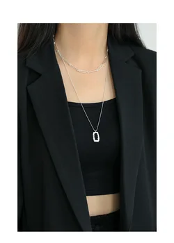 

HT-22 Korean Minimalist Gold Simple Chain Necklaces 925 Sterling Silver Necklace For Women Mothers Day Gift Jewelry Collares