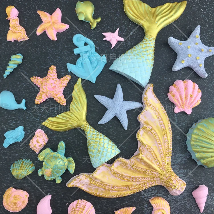 

1Pcs DIY Lovely Marine Theme Silicone Mold Fondant Cake Decorating Tools Soap Mold Cake Chocolate