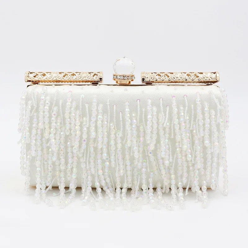 

IMIDO Sequins Luxury Bags for Women tassel Clutch Purse Wallet Bag Ladies Envelope Evening Handbags Chain Shoulder Banquet Bags