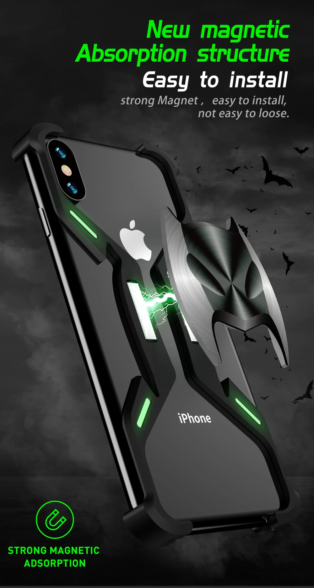 Для iphone XS MAX металлический бампер Бэтмена защитный чехол для Apple iphone 7 8 Plus Coque для iphone X XS XR роскошный ударопрочный чехол