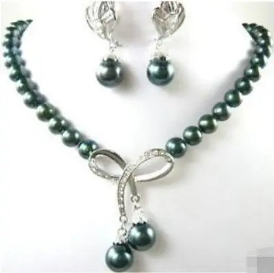Jewelry Pearl Set shippingThe new stylish black pearl earrings and necklace set Free Shipping | Украшения и аксессуары
