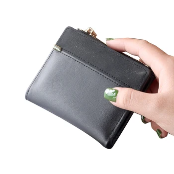

PU Leather Women Short Wallet Coin Purse Frosted Gift With Buckle Fashion Solid Portable Multi Card Position Cashes Money