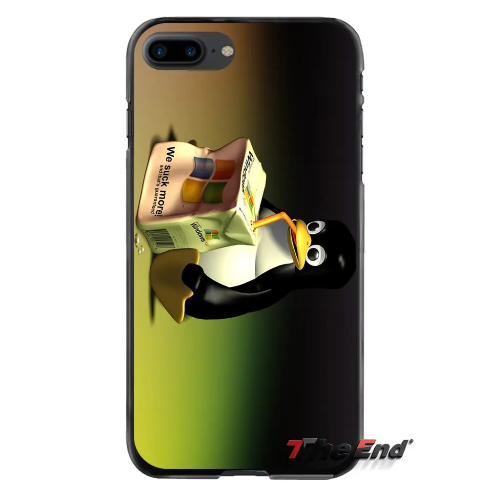 Linux Пингвин аксессуары чехлы для телефонов Чехлы для Apple iPhone 4 4s 5 5S 5C SE 6 6S 7 8 Plus X iPod Touch 4 5 6 - Цвет: images 1