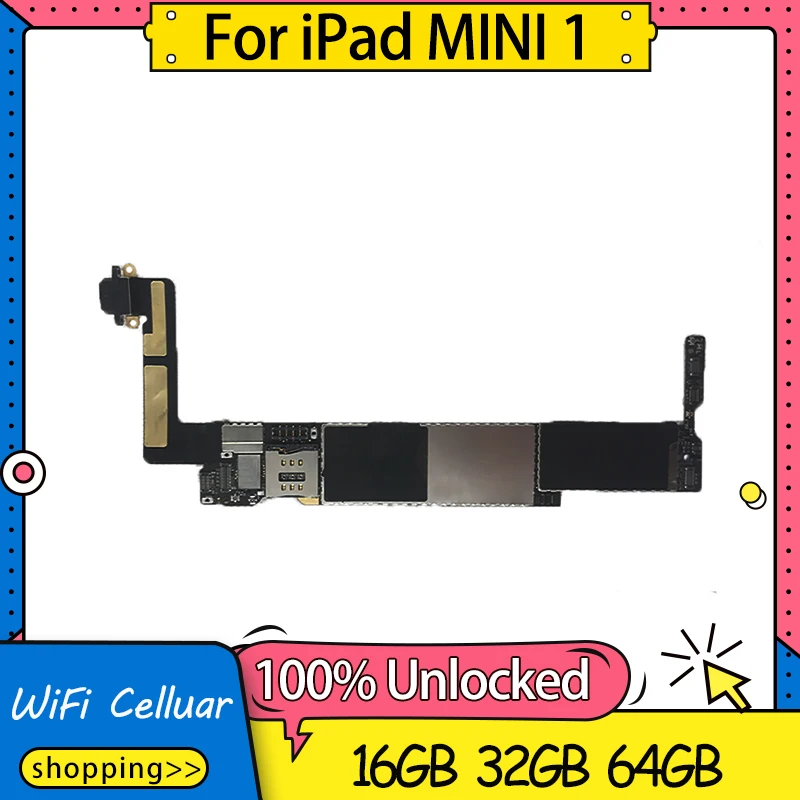 100% разблокированная материнская плата для iPad Mini 1 Wi-Fi + целлюлярная Логическая