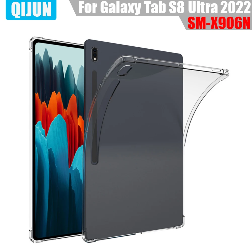 Чехол для планшета Samsung Galaxy Tab S8 Ultra 2022 дюйма силиконовый мягкий чехол с подушкой