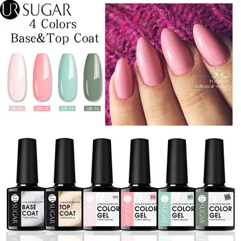 

UR SUGAR 4/6Pcs Set Color Gel Nail Polish Semi Permanent UV Gel Varnish 7.5ml Soak Off UV LED Nail Art Gel varnish Base Top Coat