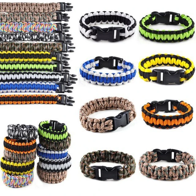 1PC Retail Cobra PARACORD BRACELETS KIT Military Emergency Survival  Bracelet Men Charm Bracelets Unisex 9 Colors - AliExpress