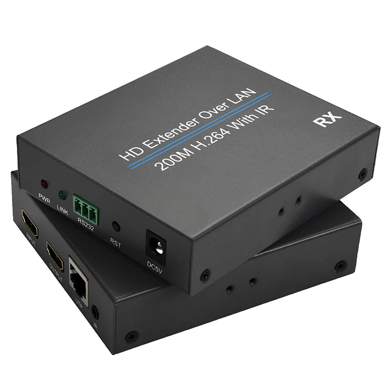 

200M HD Extender over LAN H.264 Splitter Transmitter with IR Retransmission EU Plug