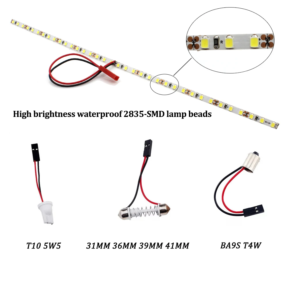 Super Bright HID White T10 LED Strip Light W5W LED For Car Trunk Cargo Area or Interior Illumination White 3000K 4000K 6000K DIY