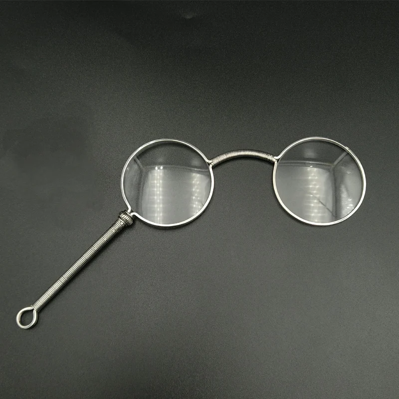 Opera glasses, silver vintage handheld glasses, reading glasses, prescription glasses, handmade glasses