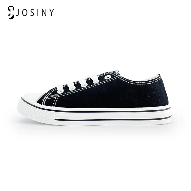 JOSINY Classic Women's Sneakers Sports Canvas Shoes For Women Casual Ladies Flat Lace-up black