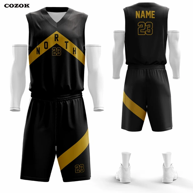 HKsportswear Custom Basketball Shorts- Retro 3 Color Old School Design - Order Custom Jerseys for A Complete Uniform - Team Name, Player Name and Numbers