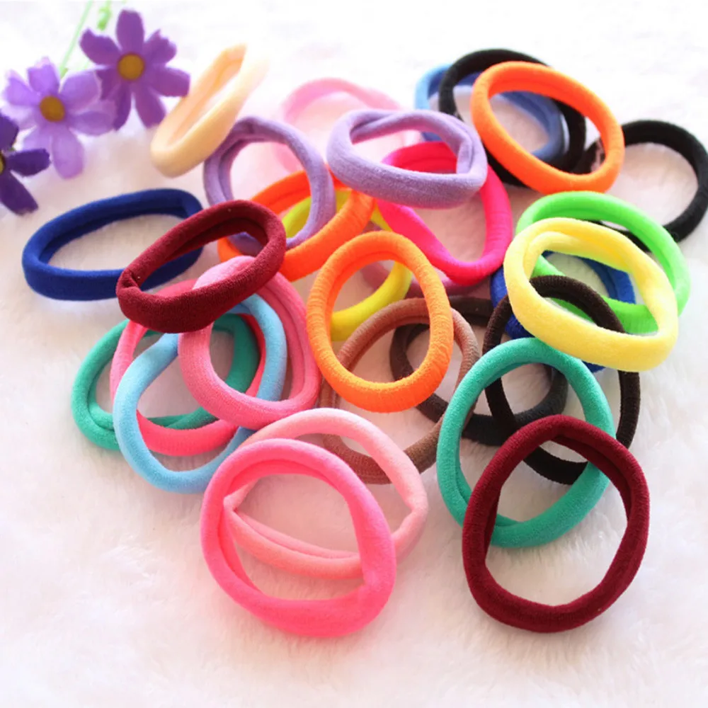 Hair Ties 50 Pcs Lowest Price Girl Elastic Hair Ties Band Rope Ponytail Bracelet Rubber String Hair Ties#40