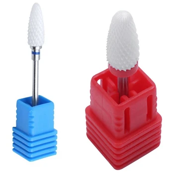 

Ceramic Nail Drill Bit Shank Pedicure Rotary File Tool,BT001-F & White Ceramic Flame Bit BT005-M