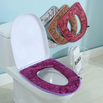 

Winter Bathroom Warmer Toilet Seat cover Warm Soft Toilet Cover Seat Lid Top Cover Pad Soft Washable Toilet Seat Cover