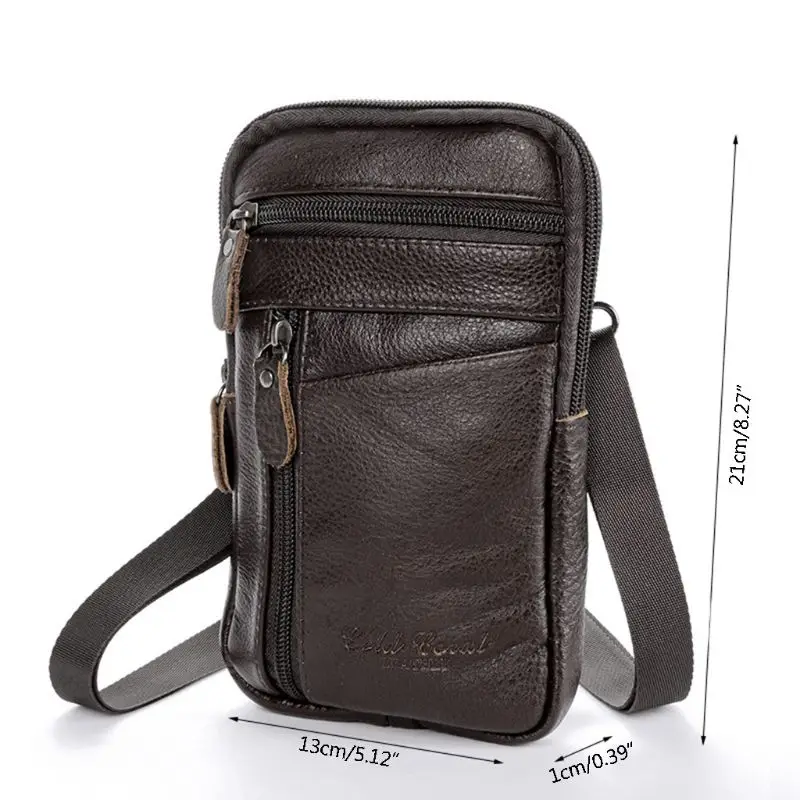 Men's Genuine Leather Fashion Phone Pouch Belt Bag Shoulder Crossbody Waist Pack Drop Shipping &amp Wholesale Support | Багаж и сумки