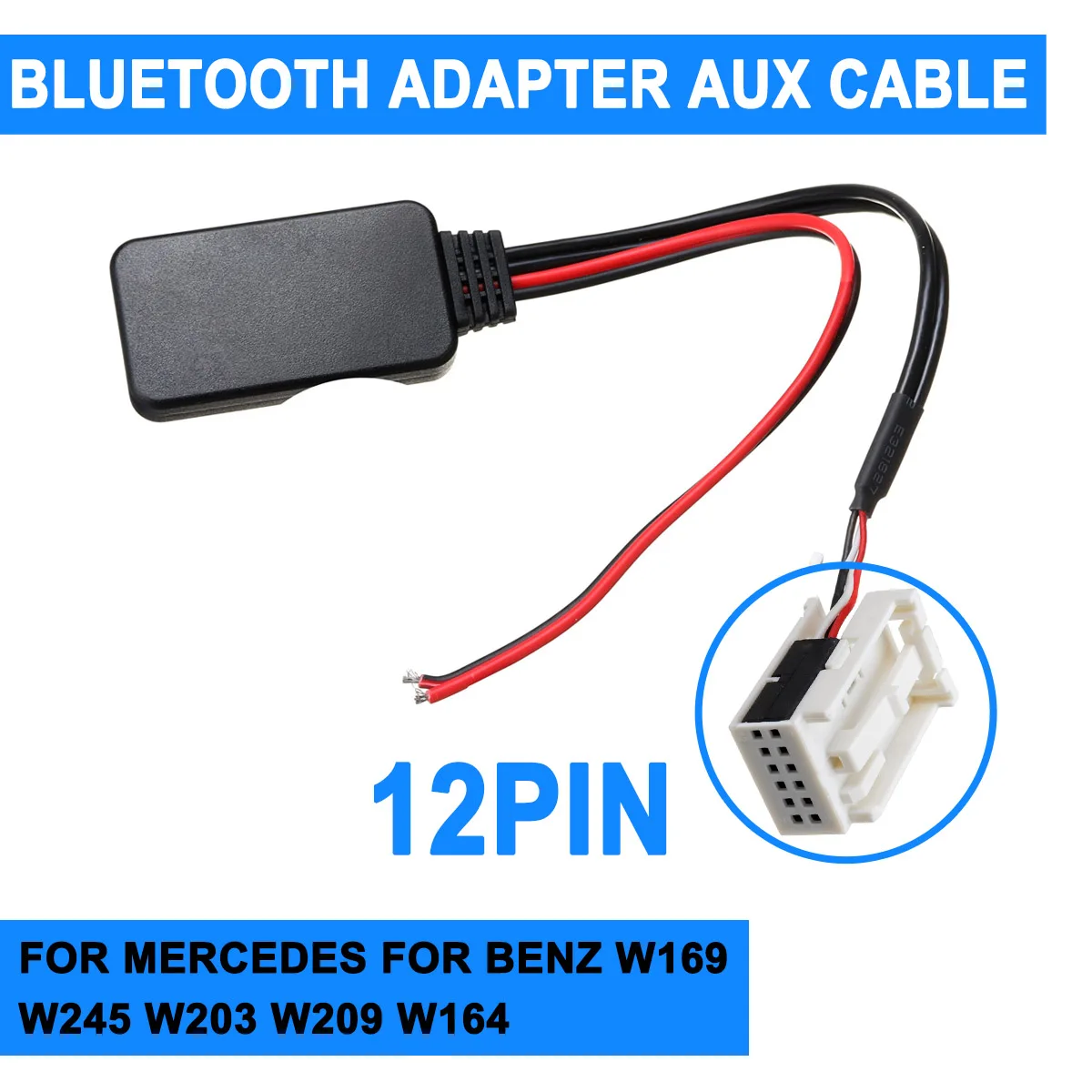 Fanuse Adaptador De 12 Pines 12V Cable Auxiliar para W169 W245 W203 W209 W164 W221 Manos Libres Inal/áMbrico Auto 4.0 Kit De Coche