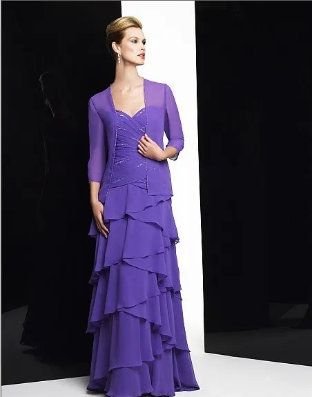 Многоуровневое Платье vestidos de festa; robe de soiree Вечерние вечернее элегантное платье для матери невесты с куртка с длинным рукавом