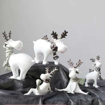 

For home decoration accessories for living room Animal figurines christmas gift deer figurine Modern ornaments ZM909