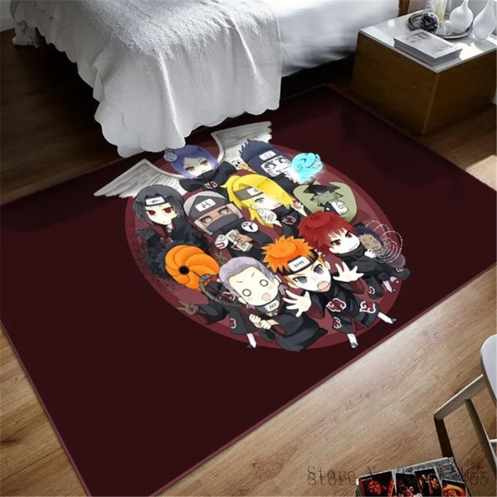 quilt 3D Cartoon Naruto Anime Anime Ninja Uzumaki Uchiha Print Floor Mats area rug Carpets Mats Floor Rug For Living Room Non-slip fitted sheet Bedding