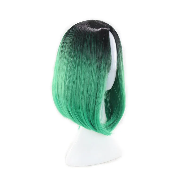 Similler короткий женский синтетический парик для косплея черный корень зеленый синий фиолетовый желтый коричневый красный розовый парики термостойкость