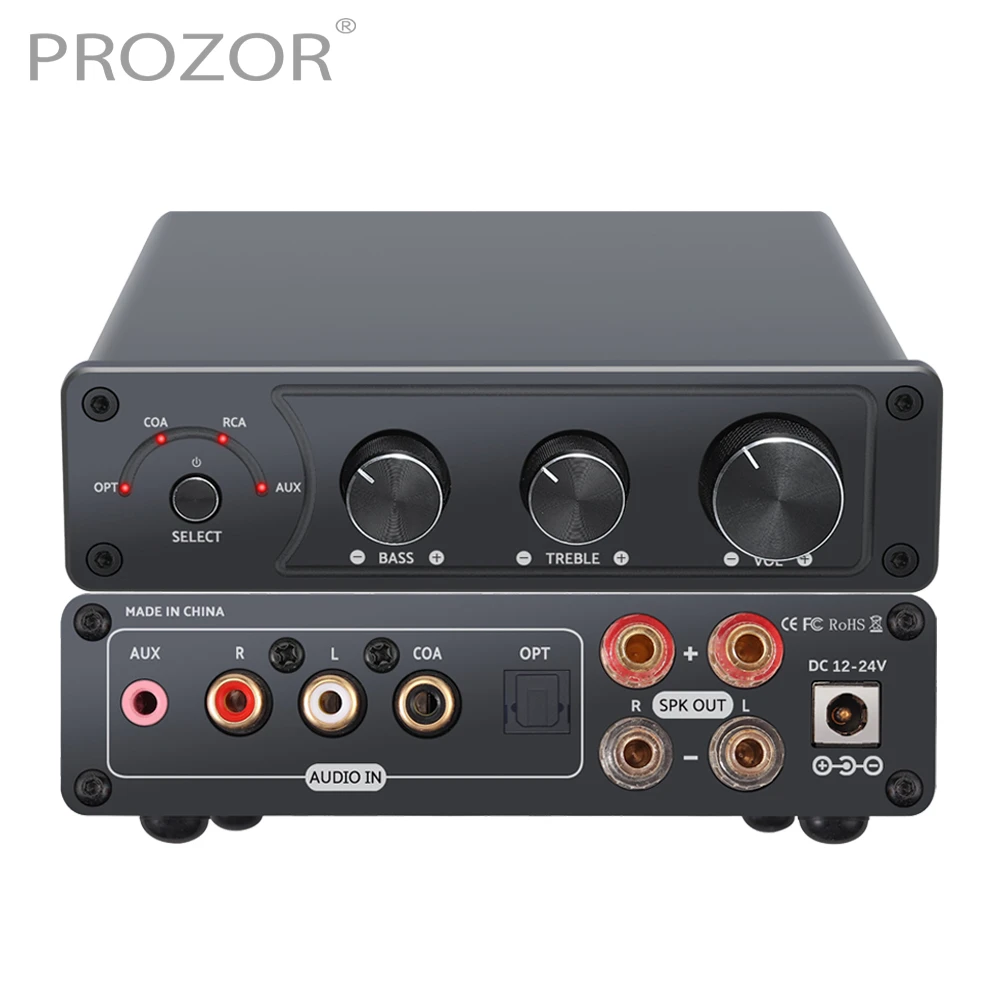 192Khz Stereo Audio Versterker Hifi Digitale Power Amp Optische Coax Naar Analoog Audio Met Bass Treble Controle 100W|Versterker| - AliExpress