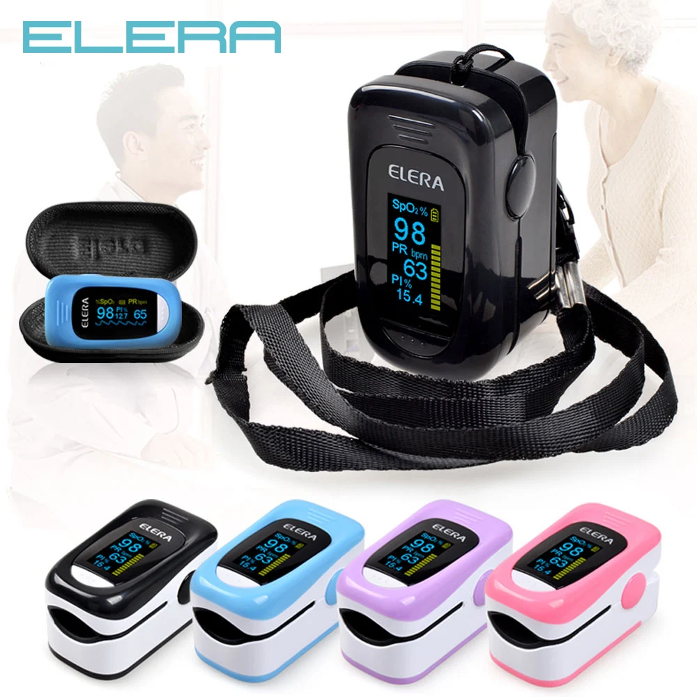 Kaufen ELERA Finger pulsoximeter 4 Parameter SPO2 PR PI ODI4 Oximetro De Dedo 8 Stunde Schlaf Überwachung Pulsioximetro