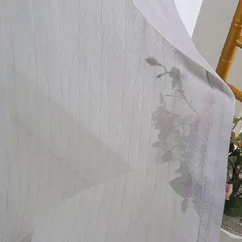 

Retro Deco Home geometric Jacquard Floral American Style sheer Window Curtains pencil pleat Grommet top for living bedroom