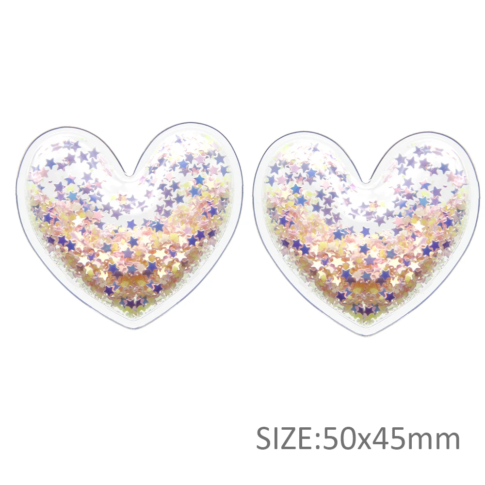 50x45mm Новинка, 5 шт., прозрачный пластиковый пакет с красочными блестящими блестками, сделай сам, сделай сам, заколка для волос, аксессуары, декор для рукоделия, 5Yc8352 - Цвет: 50x45mm