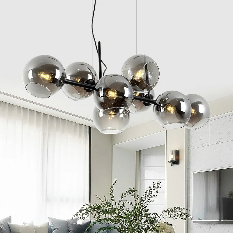 hanging chandelier Modern Glass Ball Chandeliers Black Gold Lampshade for Living Room Bedroom Table Dining Home Decor Indoor Lighting Lamps Fixture small chandeliers