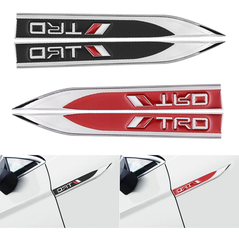 

2pcs Sport Car Metal Blade Emblem Stickers for TRD Toyotas Corolla Yaris Rav4 Avensis Auris Camry C-hr 86 Prius Auto Accessories