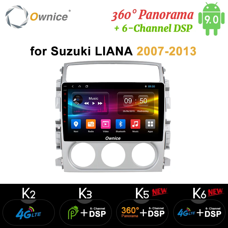 Ownice K1 K2 K3 Восьмиядерный 2G+ 32G Android 9,0 Автомобильный dvd стерео плеер для Suzuki Liana 2007-2013 радио головное устройство DAB+ 4G SIM