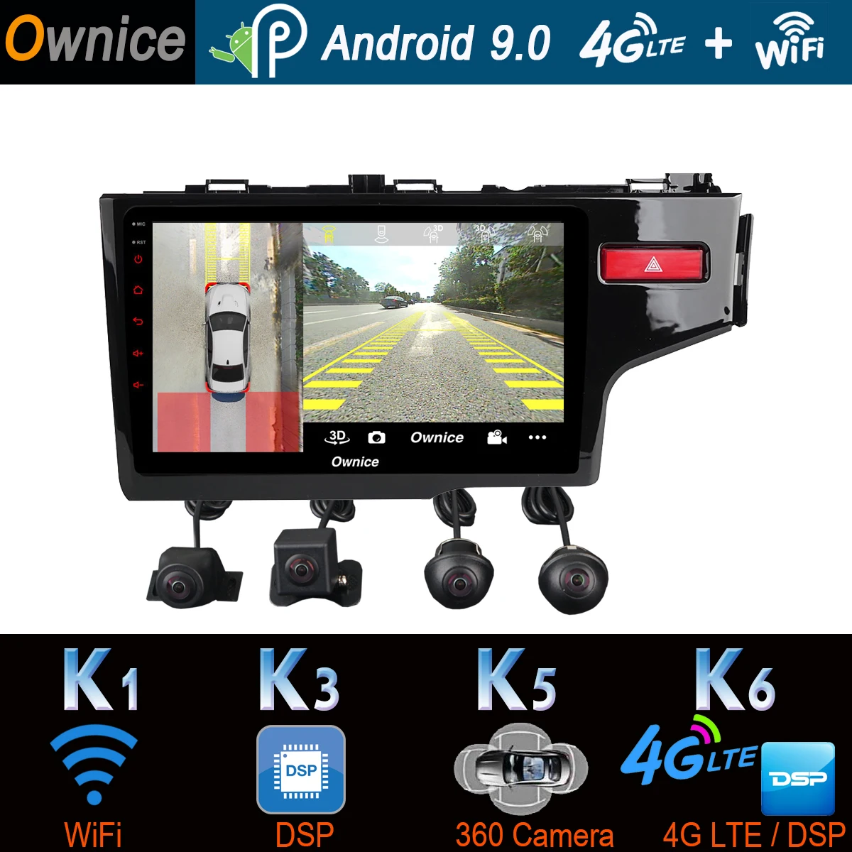 Панорамная камера 360 ° Android 9,0 8 ядерный 4G+ 64G DSP SPDIF CarPlay Автомобильный gps радио плеер для Honda Fit Jazz- LHD RHD