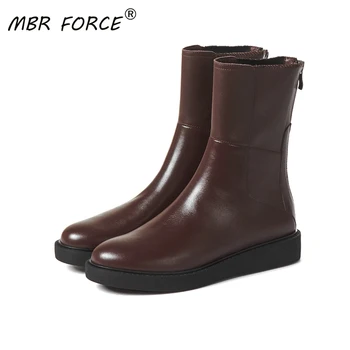 

MBR FORCE New Fashion High quality women ladies Retro ankle boots Spring Autumn woman Girls classic boots casual All-match zip
