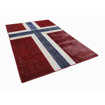 

200x298 Cm Norwegian Handmade Flag Patchwork Rug-7x10 Ft