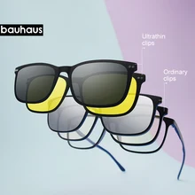 Bauhaus, мужские солнцезащитные очки на магнитной застежке, оптические очки на магнитной застежке для близорукости, оправа с 4 линзами для солнцезащитных очков, U-255