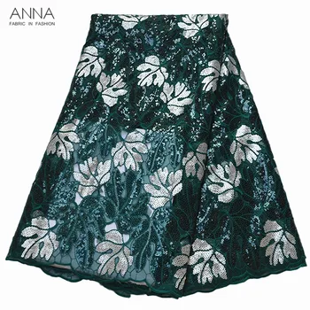 

Anna new style french african organza lace sequin fabric 2020 high quality embroidery laces nigerian fabric for wedding dress