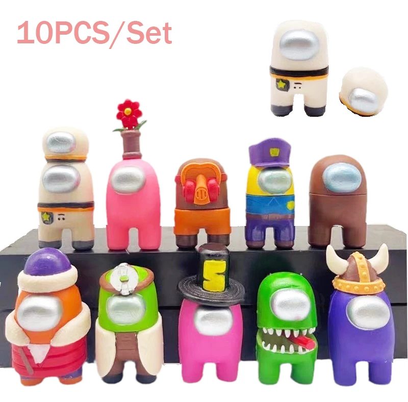 2021 Game Among Us PVC Action Figures Model Toys Computer Desktop Dolls Gifts Set Toys For Children