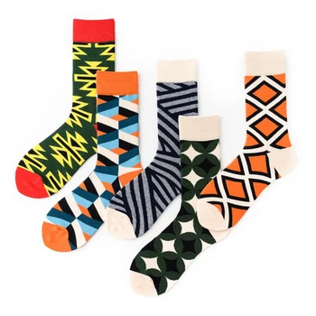 

Hip Hop Cotton Men Socks Colorful Stripe Long Crew Socks Man Soft Casual Happy Socks Sport Calcetines hombre Sokken