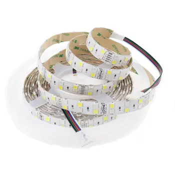 

16.4FT Double Row SMD 5050 RGBW Color Changing Flexible LED Strip DC 24V 5M 600LEDs Waterproof IP65 Silcone (RGB+CW) jk734