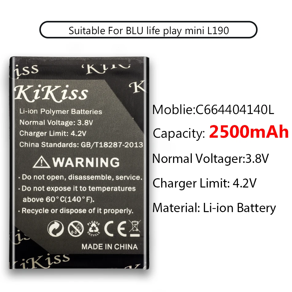 C664404140L 2500 мАч для BLU life play mini L190 аккумулятор для смартфона большая мощность 2500 мАч