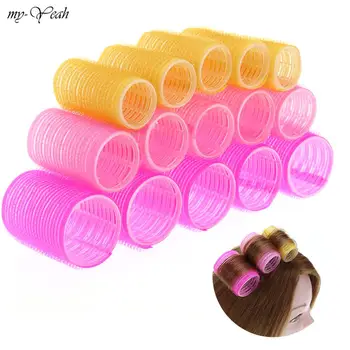 

15 pcs/lot 3 Size DIY Magic Hairdressing Home Use Large Self-Adhesive Hair Rollers Styling Roller Roll Curler Beauty Tool