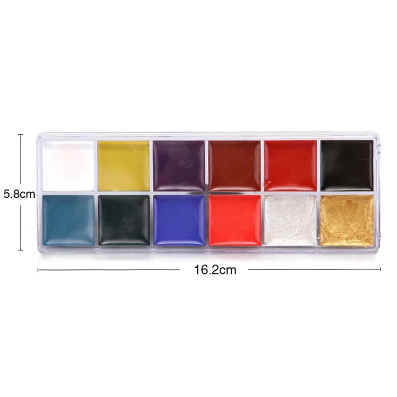 Body Paint Cream Non-Toxic Harmless Water Soluble Body Painting Makeup Palette 12 Colors