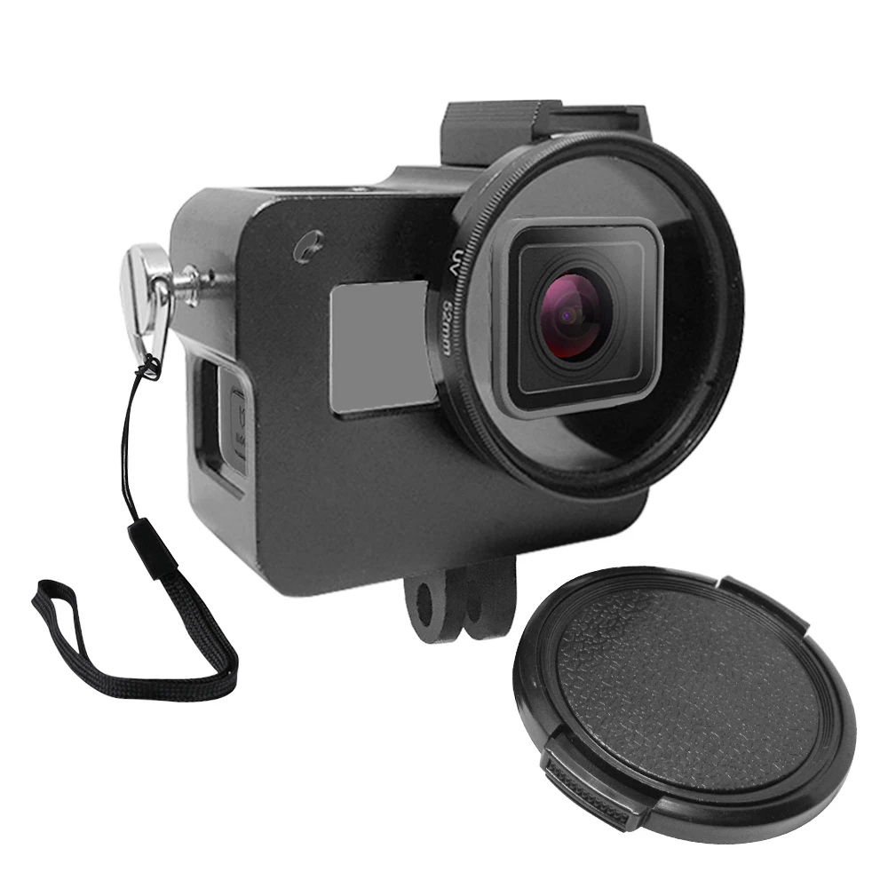 GoPro Hero металлический каркас Корпус чехол Чехол с УФ-фильтром и защитная клетка для GoPro Hero 5/6/7 спортивные Камера аксессуары