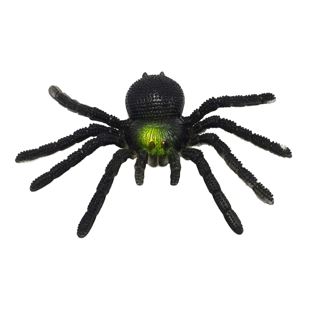15 см x 8 см красочные ТПР Моделирование большой паук Фигурки насекомых игрушки-приколы с подвохом страшный игрушки Хэллоуин реквизит детская модель игрушки - Цвет: BK