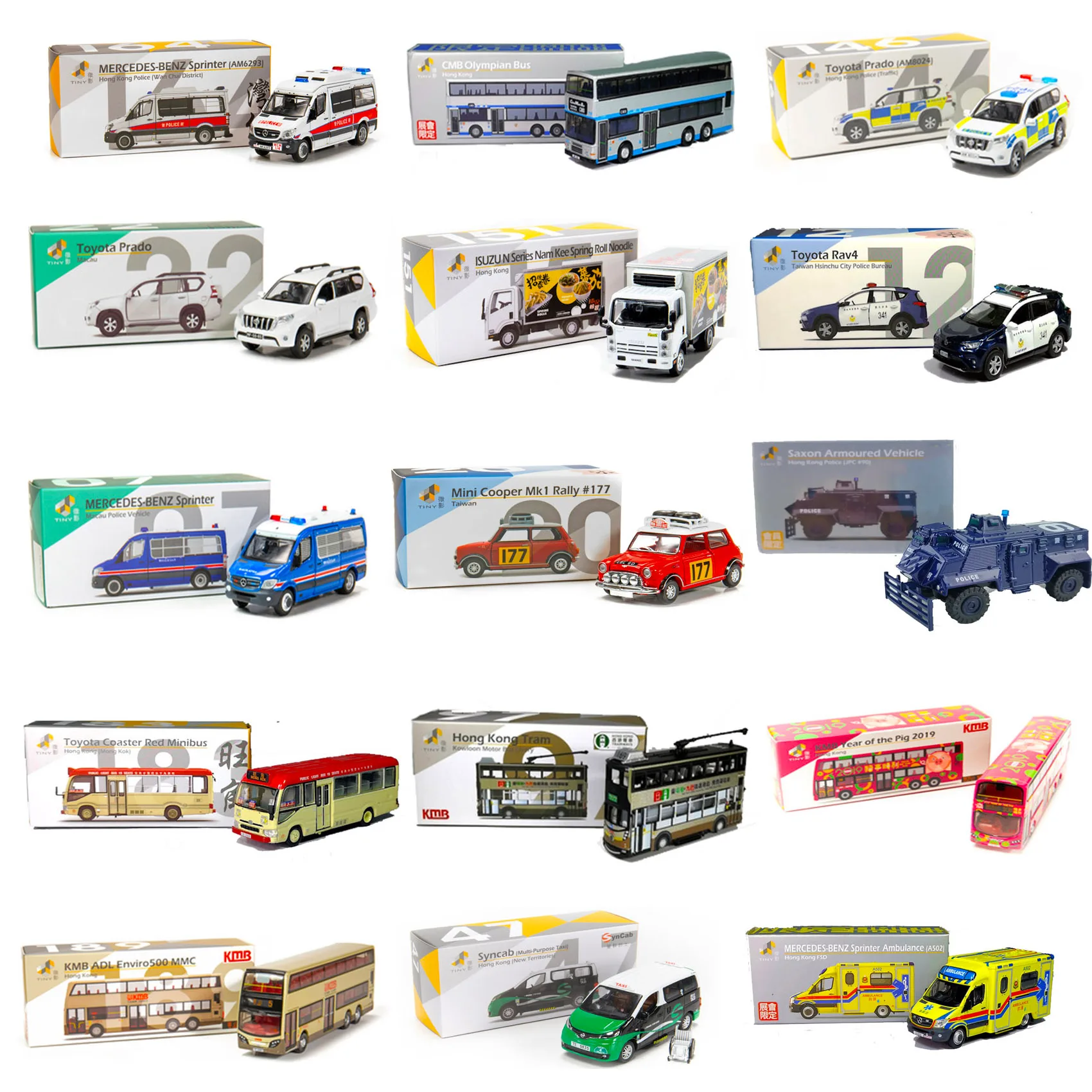 

Alloy Hong Kong FSD Bus Armored Vehicle Police Car Taxi Fire Department Ambulance Diecast Model Simulation Retro Metal Toy gifts