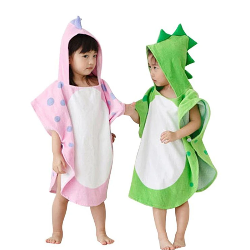 Здоровое мягкое детское пончо с капюшоном для мальчиков и девочек с рисунком динозавра, детское пляжное полотенце, банный халат, дышащая Пижама